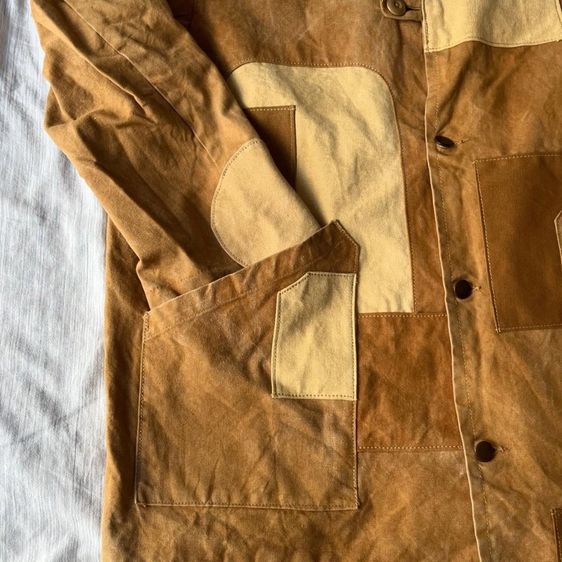 Workwear Jacket Patchwork -Yellow Brown รูปที่ 6