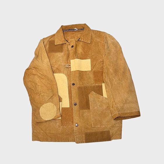 Workwear Jacket Patchwork -Yellow Brown รูปที่ 4