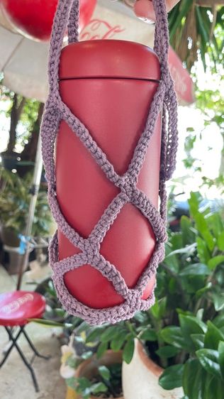 อื่นๆ ถุงหิ้วแก้วน้ำแบบถักโครเชต์