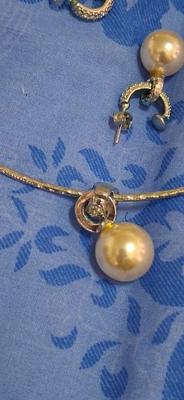 ชุดสร้อยคอ ตุ้มหู เงินแท้โบราณ มุกสวยมาก รูปที่ 2