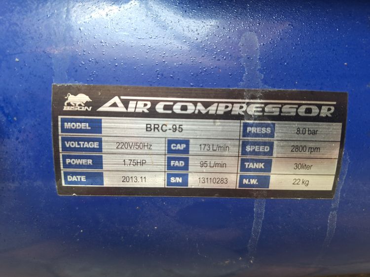 ปั๊มลมโรตารี่ 1.75 HP ขนาด 30 ลิตร ยี่ห้อ bison รูปที่ 3