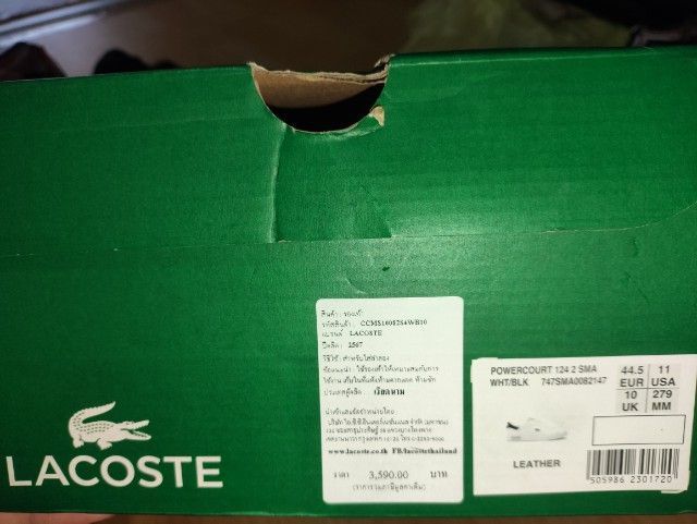 LACOSTE หนังแท้ 44.5 ของใหม่ สวย รูปที่ 4