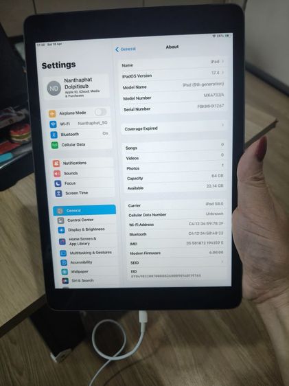 Ipad Gen9 Wifi Sim 64gb มือ2 
 ประกันหมด  
 รูปที่ 8
