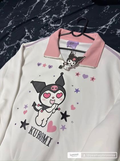 เสื้อแขนยาวคอซิป แบรนด์cintage ลายคุโรมิ 