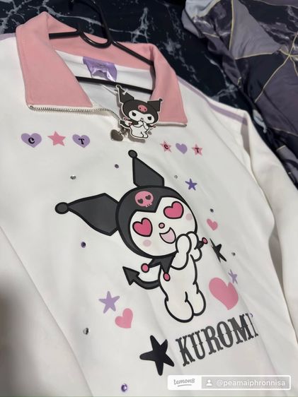 เสื้อแขนยาวคอซิป แบรนด์cintage ลายคุโรมิ  รูปที่ 2