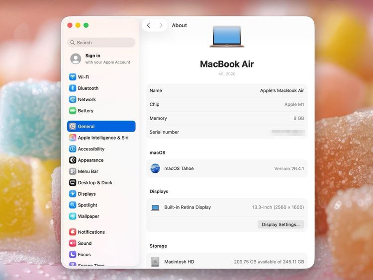MacBook Air 13-inch M1,2020 Ram8GB SSD256GB Gold รูปที่ 13