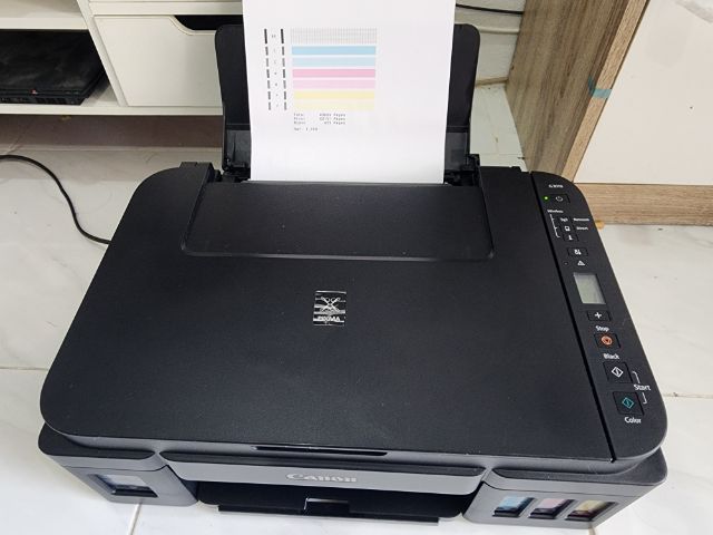 ปริ้นเตอร์ canon g3010 ระบบwifi2ระบบ แท็งค์หมึกแท้โรงงาน สภาพดี การทำงานปกติ สีออกครบ ปริ้นคมชัด พร้อมใช้งานงาน
