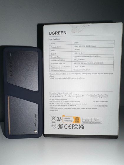 Sabrent Rocket 4 Plus 2TB NVMe SSD ใส่ในกล่อง Ugreen CM642 USB4 M.2 NVMe Enclosure พร้อมใช้งาน