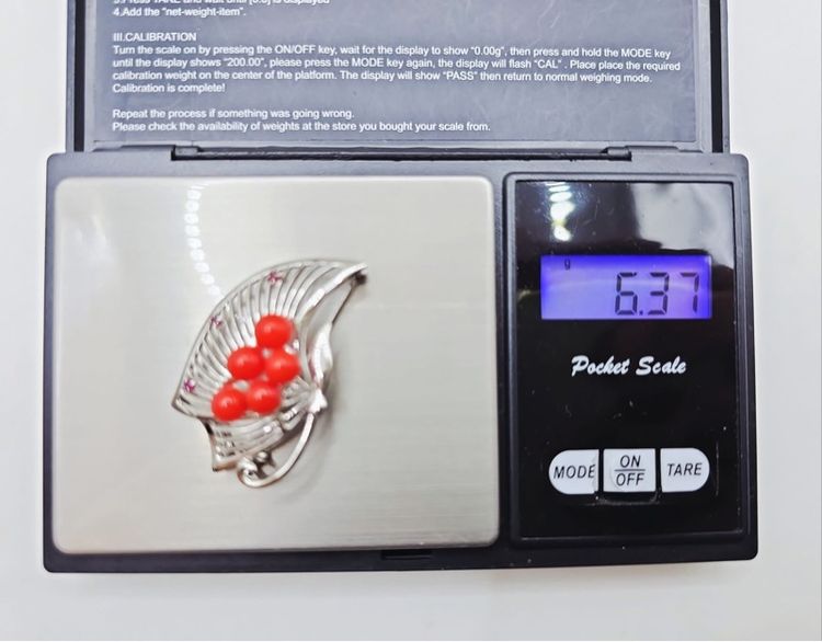 📌เข็มกลัดเงินแท้ ประดับหินแท้ สีธรรมชาติ ♥️ฝังพลอยแท้ทับทิม🩷  รูปที่ 11