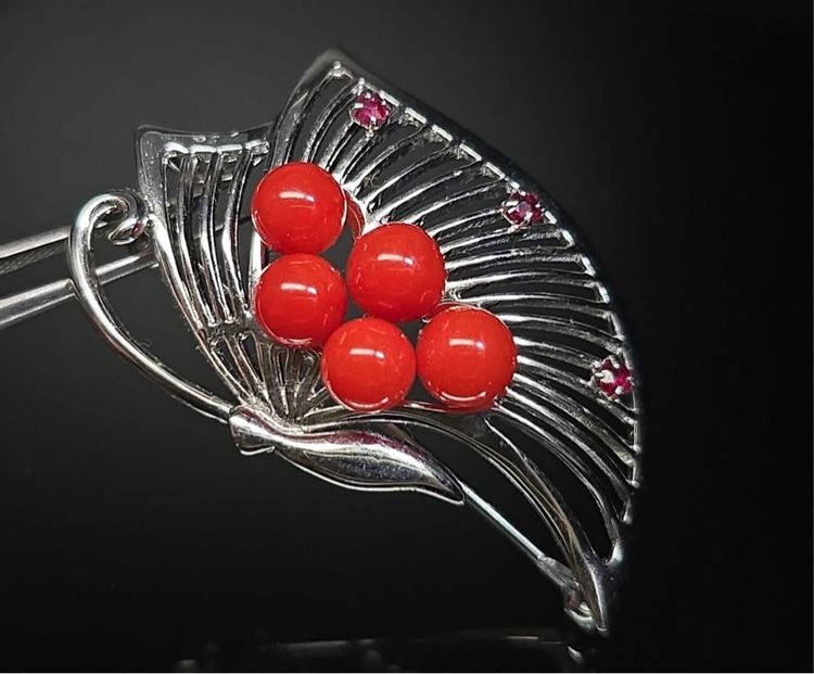 📌เข็มกลัดเงินแท้ ประดับหินแท้ สีธรรมชาติ ♥️ฝังพลอยแท้ทับทิม🩷  รูปที่ 3