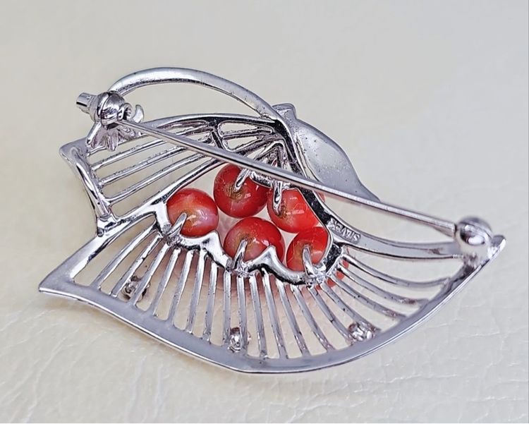 📌เข็มกลัดเงินแท้ ประดับหินแท้ สีธรรมชาติ ♥️ฝังพลอยแท้ทับทิม🩷  รูปที่ 5