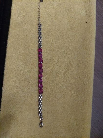 สร้อยข้อมือทับทิม ตัวเรือนเงิน รูปที่ 2