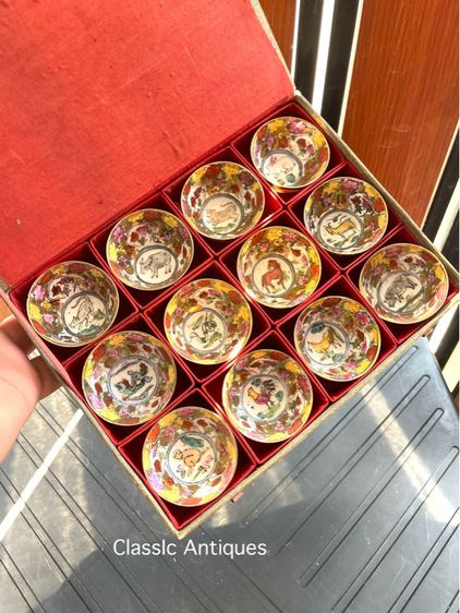 ถ้วยชา จอกชากังไส ลาย12นักษัตร สะสม