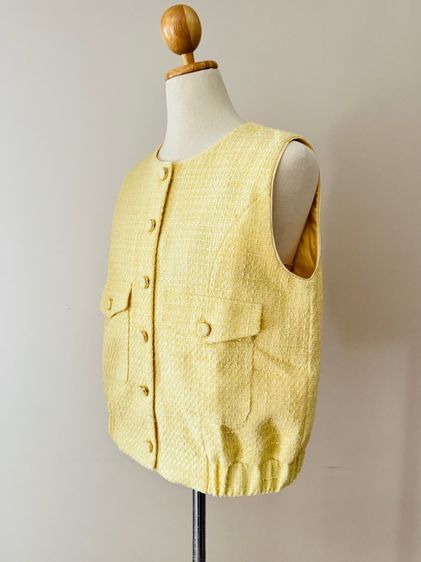 พร้อมส่ง Used Lyn Around Vest Tweed Yellow Pastel L รูปที่ 3