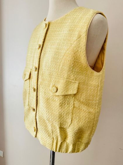 พร้อมส่ง Used Lyn Around Vest Tweed Yellow Pastel L รูปที่ 11
