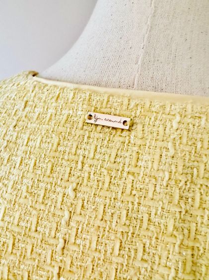 พร้อมส่ง Used Lyn Around Vest Tweed Yellow Pastel L รูปที่ 8