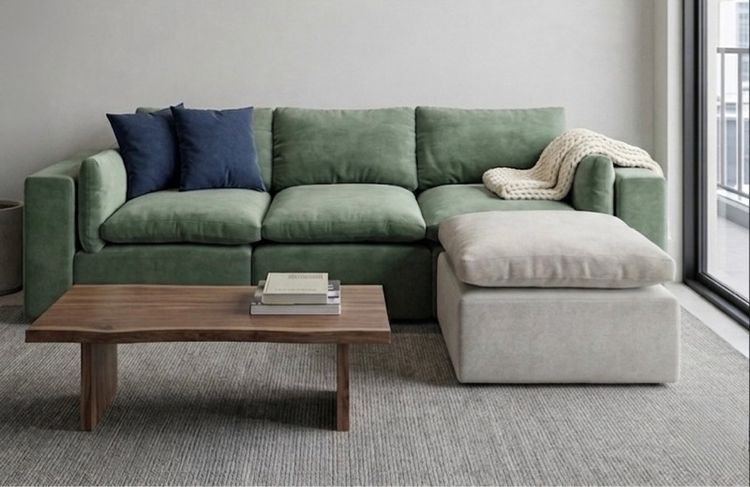 เขียว ผ้า 3 ที่นั่ง ‼️🛋️Sofa มือ 2 แยกชิ้น สามารถปรับได้ตามความต้องการค่ะ