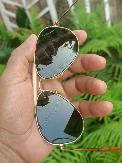 VINTAGE RAY BAN BL OUTDOORSMAN AVIATOR SUNGLASSES 58 14 mm USA MADE U ตี๋เล็ก เลนส์ BL 2 ตัวดำเขียวสว่างเดิมใสไร้ริ้วรอย ขาเกี่ยวเฟรมทอง รูปที่ 13
