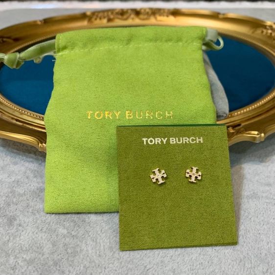 ต่างหู Tory burch Small Logo Stud Earrings แบรนด์แท้