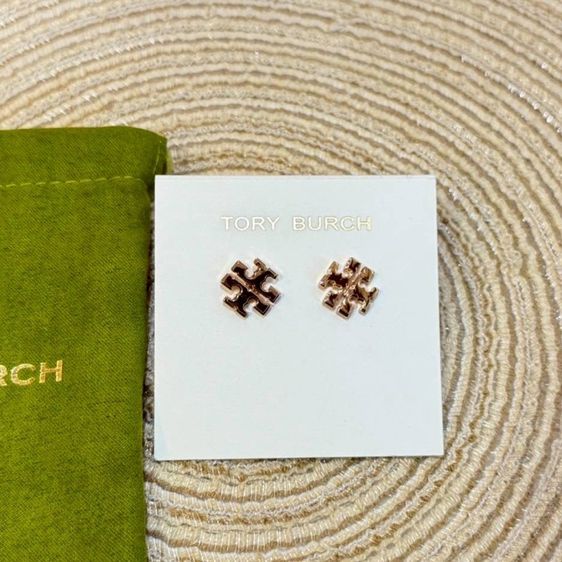 ต่างหู Tory burch Small Logo Stud Earrings แบรนด์แท้ รูปที่ 4
