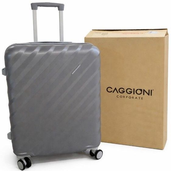 กระเป๋าเดินทางมือ1 Caggioni สี Silver Wave ขนาด24นิ้ว 4ล้อ