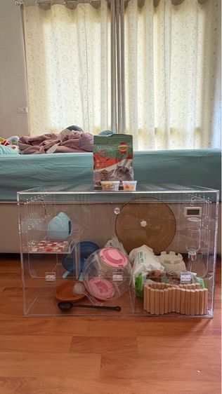 กรงอะคริลิคพร้อมอุปกรณ์และอาหารสำหรับแฮมส์เตอร์ รูปที่ 7