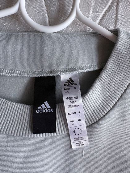 Adidas Men ZNE Premium Sweat-Shirts Run Silver Athletic Top Tee Jersey IN5113 รูปที่ 5