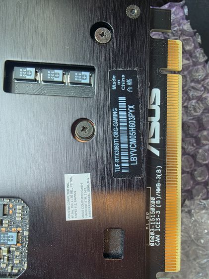 ASUS TUF Gaming GeForce RTX 3060 Ti (8GB) - Used like new รูปที่ 3