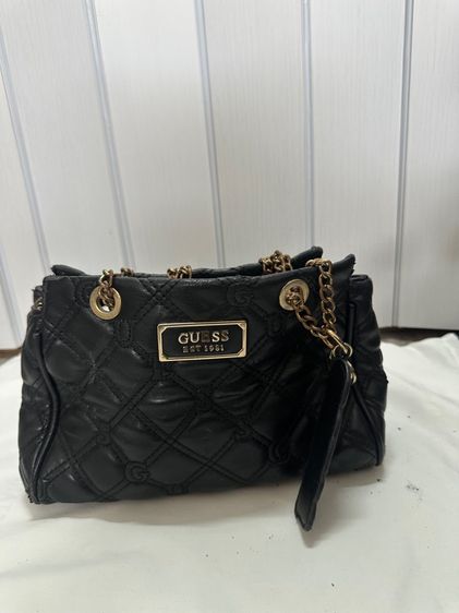 หญิง หนัง PU กระเป๋าถือ ดำยี่ห้อ guess