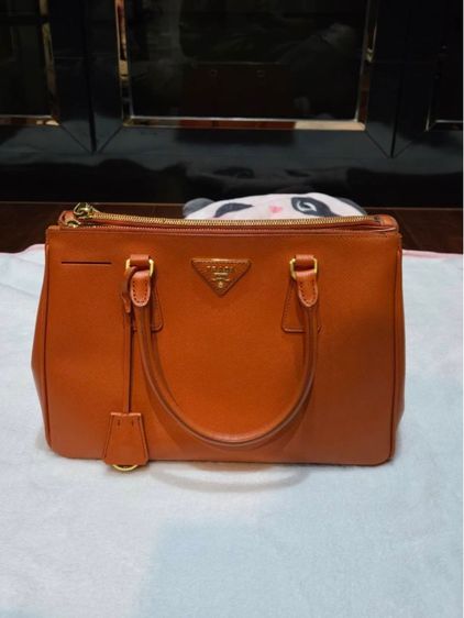 หญิง ส้ม หนังแท้ กระเป๋า PRADA saffiano แท้