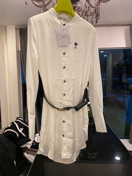 คริสเตียนดิออร์ (ติดจองค่ะ)เดรสเชิ้ต หรือ เสื้อตัวยาว พร้อมเข็มขัดกระเป๋าหนัง สภาพใหม่เอี่ยม รูปที่ 15