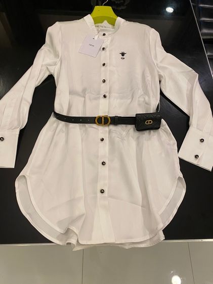 คริสเตียนดิออร์ (ติดจองค่ะ)เดรสเชิ้ต หรือ เสื้อตัวยาว พร้อมเข็มขัดกระเป๋าหนัง สภาพใหม่เอี่ยม รูปที่ 14