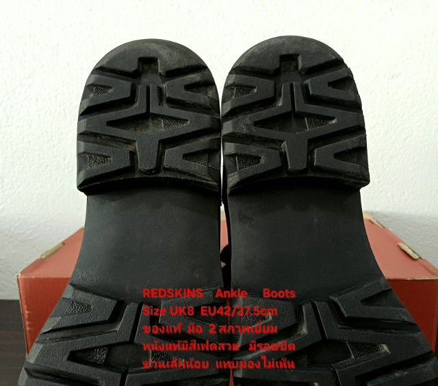 REDSKINS Boots, Men's 9UK 42EU(27.5cm) ของแท้ มือ 2 สภาพเยี่ยม, รองเท้า REDSKINS หนังแท้ สีเฟดสวย พื้นเต็ม มีรอยขีดข่วนเล็กน้อย ไม่เสียหาย รูปที่ 10