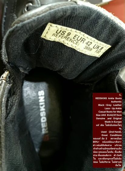 REDSKINS Boots, Men's 9UK 42EU(27.5cm) ของแท้ มือ 2 สภาพเยี่ยม, รองเท้า REDSKINS หนังแท้ สีเฟดสวย พื้นเต็ม มีรอยขีดข่วนเล็กน้อย ไม่เสียหาย รูปที่ 18