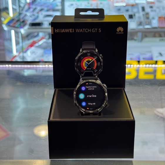 Huawei Watch GT5 สีดำ ตัวเรือนสแตนเลส สภาพสวยมากๆ ขนาด46mm. สมาร์ทวอทช์ฟังชั่นเยอะ ประกันศูนย์ยาวๆ🔥🔥