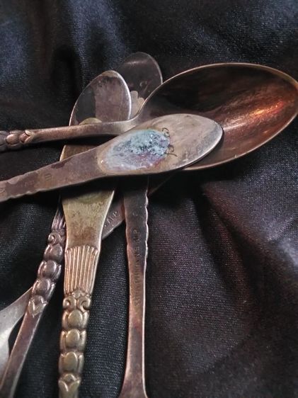 ชุดช้อนชงกาแฟ 6 คันงานโบราณงานเก่าสะสม งานยุโรป มีตอกทุกคัน รูปที่ 4