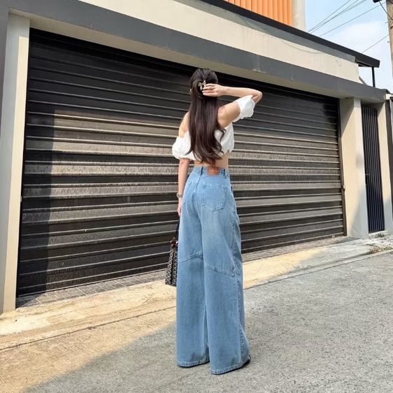 ยีนส์SARAN SR027 กางเกงยีนส์ทรงกระบอกใหญ่ Baggy Jeans รูปที่ 5