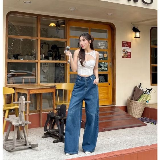 ยีนส์SARAN SR027 กางเกงยีนส์ทรงกระบอกใหญ่ Baggy Jeans รูปที่ 3