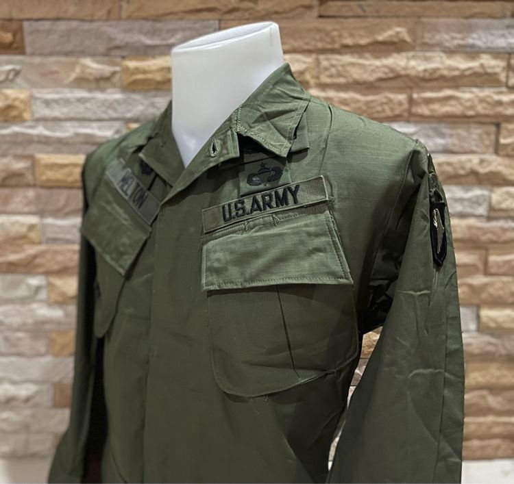 Tropical Combat Jacket 5rd Pattern เสื้อกระเป๋าเฉียงรุ่นที่ 5 ปี1970 Size X-Small Regular ผ้าลายตาราง(Rip-Stop)งานแท้ตรงปี รูปที่ 9