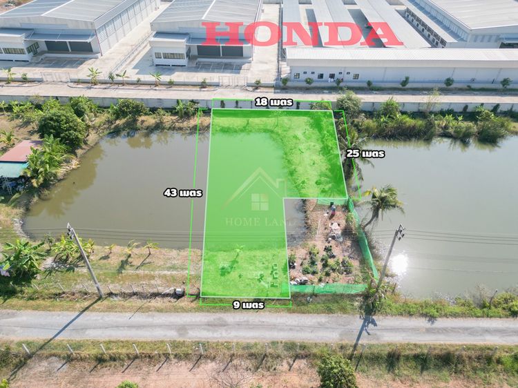 น้ำไม่ท่วม ขาย เช่าระยะยาวที่ดินเปล่าติดบ่อ 160 ตรว เหมาะทําโกดัง คลังสินค้า ใกล้โครงการวงแหวนรอบที่3