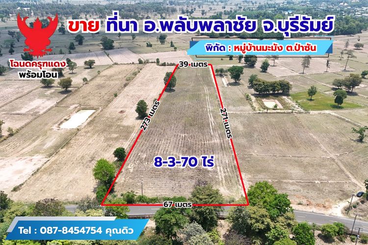 ที่ดินที่นา ทำเลสวย ปลูกบ้านได้, ติดถนนดำผ่านหน้าเเปลง รูปที่ 2