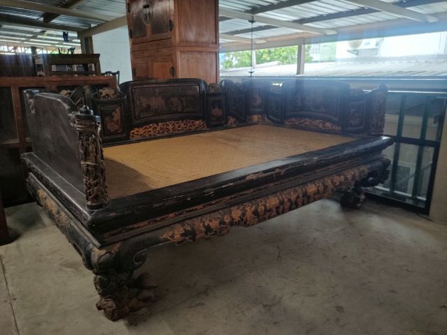 ตั่งเก่าพื้นหวายแกะสลัก รูปที่ 3