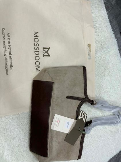 MOSSDOOM Marvelle Bag กระเป๋าทรง ผ้าแคนวาสตัดขอบหนัง 