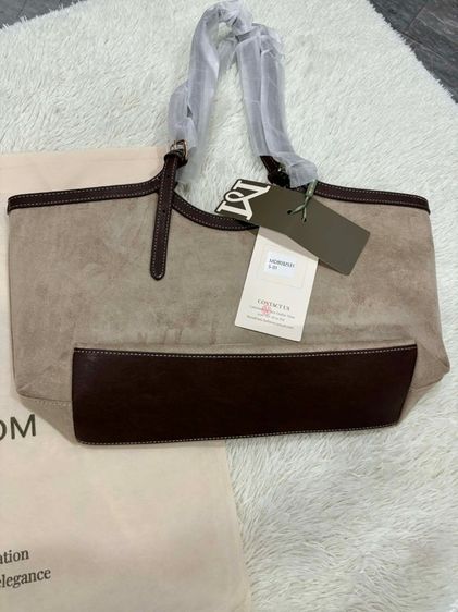 MOSSDOOM Marvelle Bag กระเป๋าทรง ผ้าแคนวาสตัดขอบหนัง  รูปที่ 3