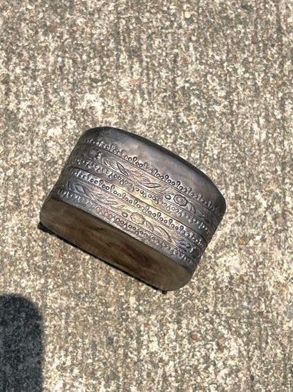 ตลับ กังไสลายคราม หุ้มกะไหล่เงิน โบราณ เก่าสะสม รูปที่ 14