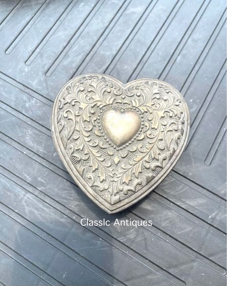 ตลับหัวใจ ซิลเวอร์เพลส Silver Plate เก่าสะสม รูปที่ 4