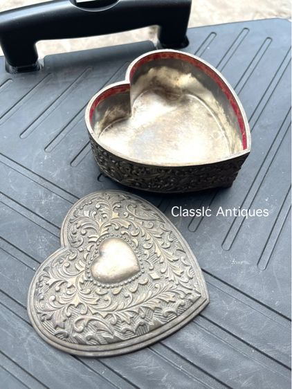 ตลับหัวใจ ซิลเวอร์เพลส Silver Plate เก่าสะสม รูปที่ 3