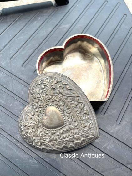 ตลับหัวใจ ซิลเวอร์เพลส Silver Plate เก่าสะสม รูปที่ 2