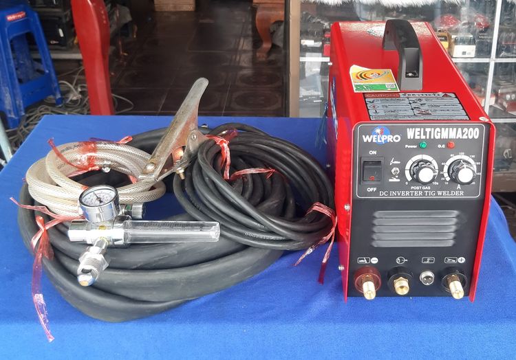 WELPRO ตู้เชื่อมอาร์กอน 2 ระบบ รุ่น WELTIG-MMA 200 ของแท้ ถัง อาร์กอน ก๊าชอาร์กอน สำหรับ เชื่อม อาร์กอน ขนาด 1.5 คิว ถังก๊าช +เกจ์อาร์กอน 