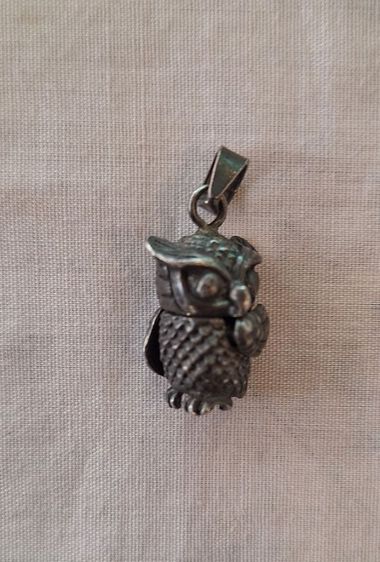 จี้นกฮูกคอปีกขยับได้เนื้อเงิน 925